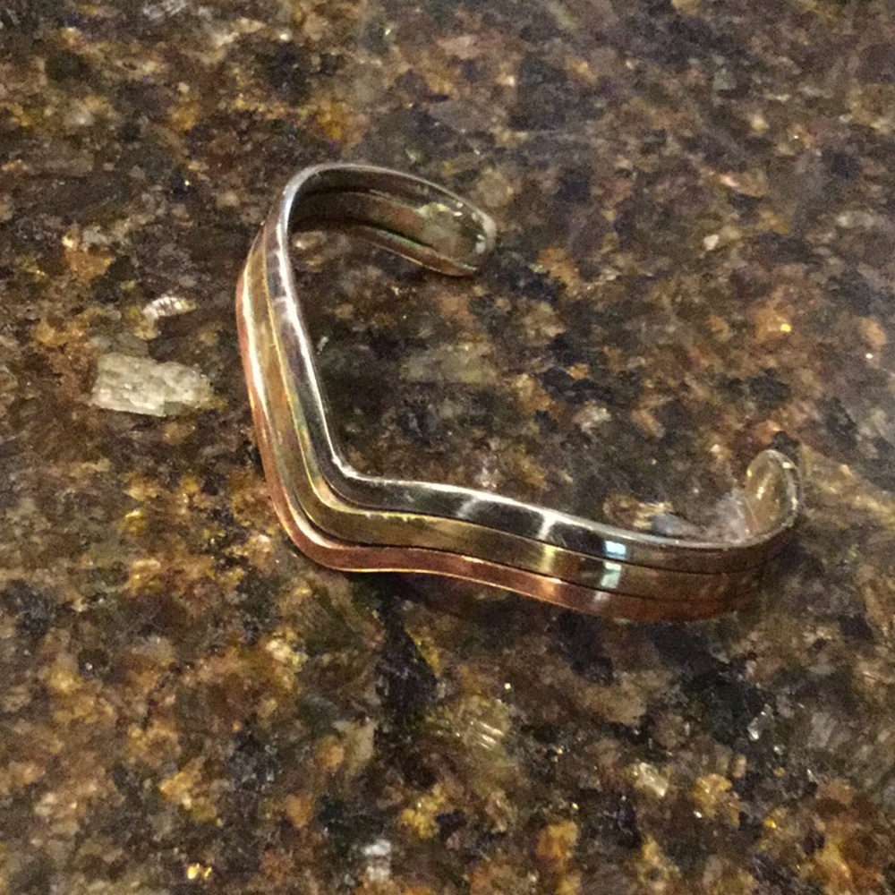 Boho vintage cuff bracelet cowgirl rodeo mixed metal rodeo festival farmer’s